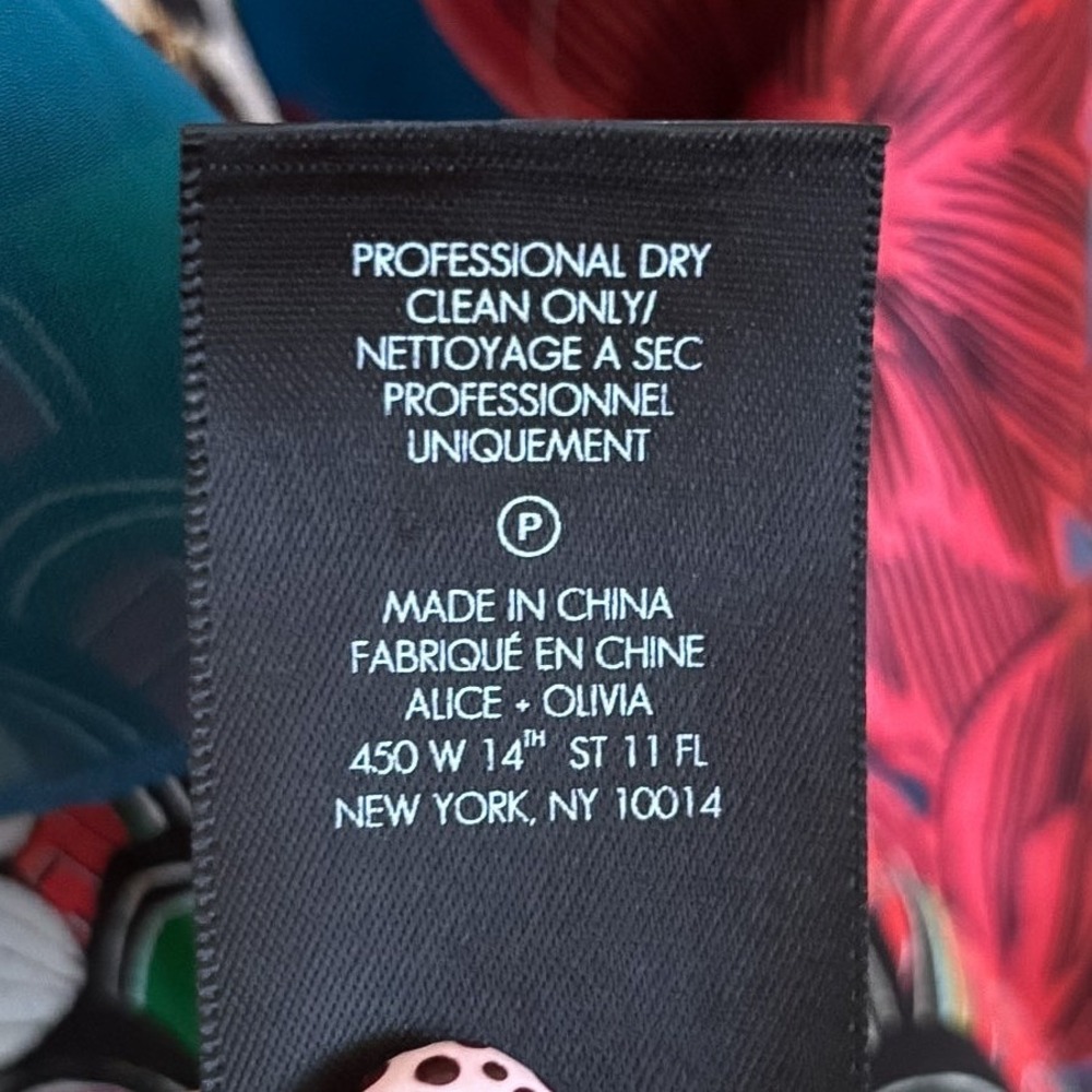 Alice + Olivia Dasha 100% Silk Patchwork Tiered Ruffle Mini Dress Size 4 Floral - Picture 14 of 15